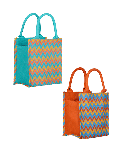 Combo of 9X8 ZIGZAG MULTICOLOUR (B-156-ORANGE) and 9X8 ZIGZAG MULTICOLOUR (B-156-TURQUOISE BLUE)