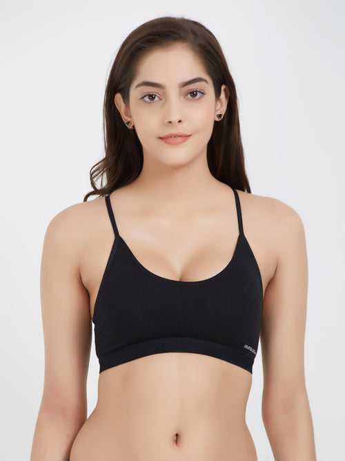 Fruit of the Loom FCTS02 Super Soft Cotton Crop Top Bra for Women | Double Layered Cup | Convertible Straps | Breathable Fabric | Excellent Support & Fit