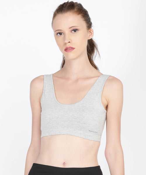 Fruit of the Loom FSTS01-N Super Soft Cotton Crop Top Bra for Women | Double Layered Cup | Broad Shoulder Straps | Breathable Fabric | Excellent Support & Fit