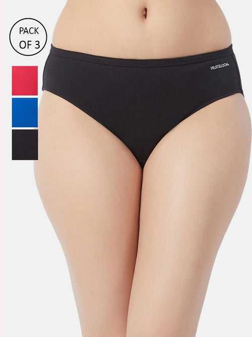 Fruit of the Loom FBKS01-3P Better Basics Cotton Women's Bikini - Pack of 3 - Color/Solid May Very