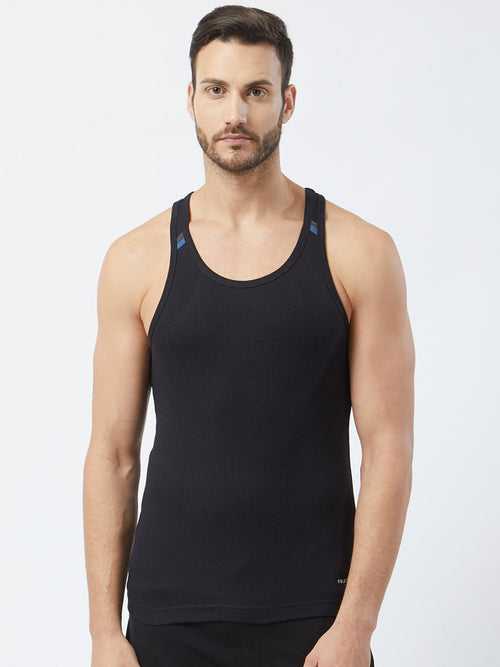 Fruit of the Loom MFV03-N 100% Cotton Vest for Men with Deep U Neck | Stretchable Ribbed Fabric | Relaxed Fit
