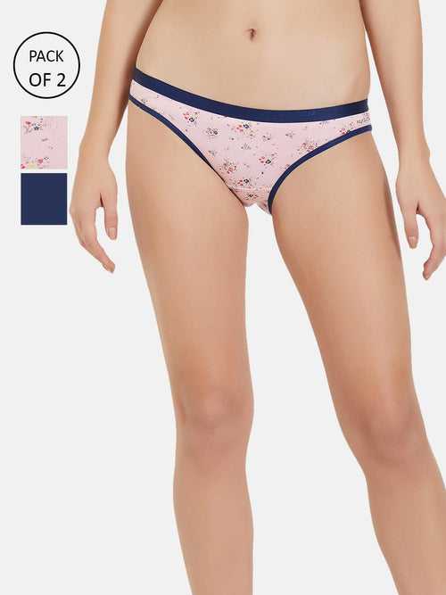 Fruit of the Loom FBK03-2P Flex Low Rise Women's Cotton Bikini Panty With Comfortable Hip Coverage - Pack of 2