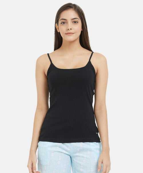 Fruit of the Loom FCAS01-N Ultra-Soft 100% Cotton Ribbed Camisole for Women | Smooth Fit Everyday Basic Wear | Adjustable Thin Shoulder Straps