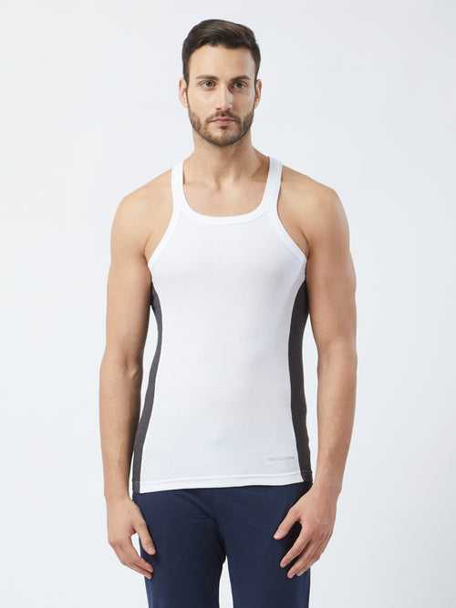 Fruit of the Loom MFV01-N Sleeveless Cotton Vest for Men with Square Neck | Soft to Touch, Stretchable Fabric | Relaxed Fit