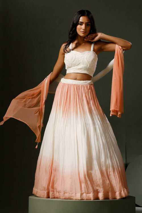 The Peach Moti Lehenga