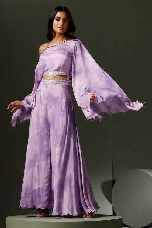 Purple Tie & Dye Sharara Set