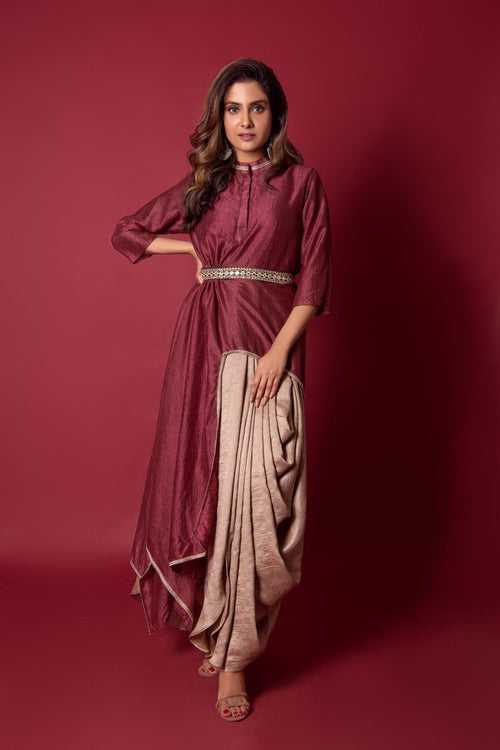 Side Draped Kurti & Dhoti Set