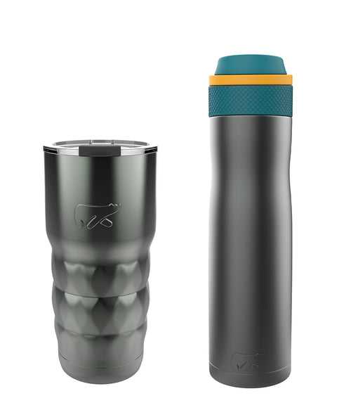 Work Out Combo (Java Coffee Mug 600 ML + Oslo Stainless Steel Bottle 750 ML) - Space Grey