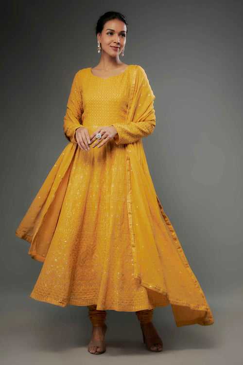 ZEHRA ANARKALI - MUSTARD YELLOW