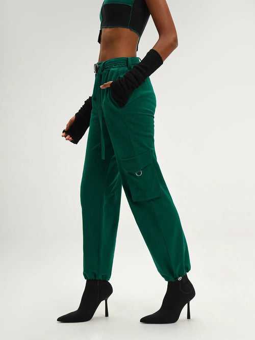 Cyprus Dark Green Parachute Jogger Pants