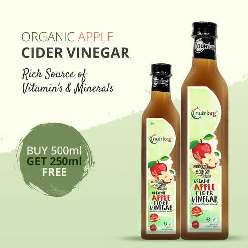 Nutriorg Certified Organic Apple Cider Vinegar 500ml +Apple Cider Vinegar 250 ml