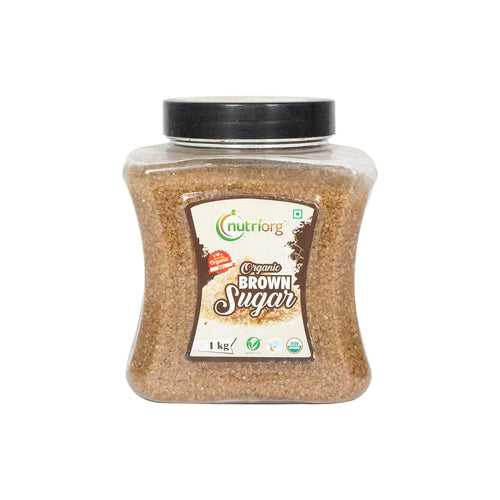 Nutriorg Organic Brown Sugar 100% Organic & Pure 2kg (Pack of 2*1kg)