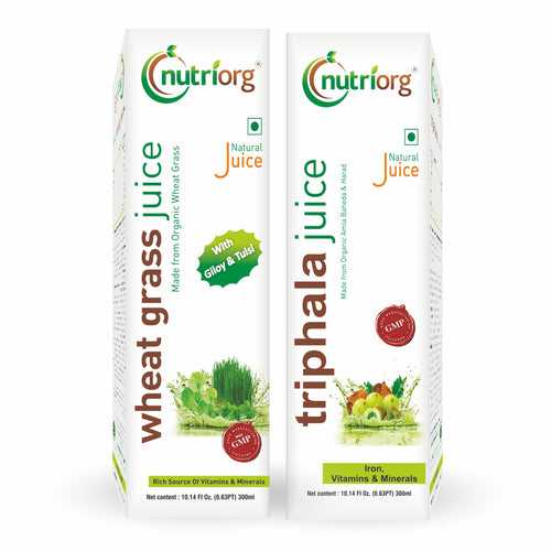 Nutriorg Wheatgrass & Triphala Juice 600ml (Pack of 2*300ml)