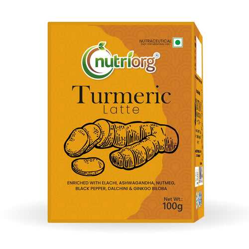 Nutriorg Turmeric Latte | Natural & Healthy | Ayurvedic | Ashwagandha Mix | Golden Milk | Immunity Booster | Haldi Doodh Mix | 100g