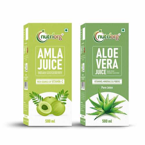 Nutriorg Amla & Aloe Vera Juice - 1000ml (Pack of 2*500ml)