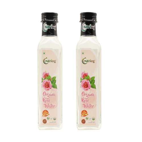 Nutriorg Certified Organic Rose Water 500 ml (Pack of 2*250ml)
