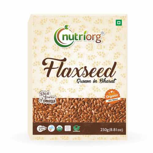 Nutriorg Certified Organic Flaxseed Raw 500g (Pack of 2*250g)