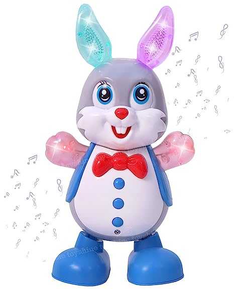 designarche Dancing Rabbit with Music Flashing Lights and Real Dancing Action, Multicolor