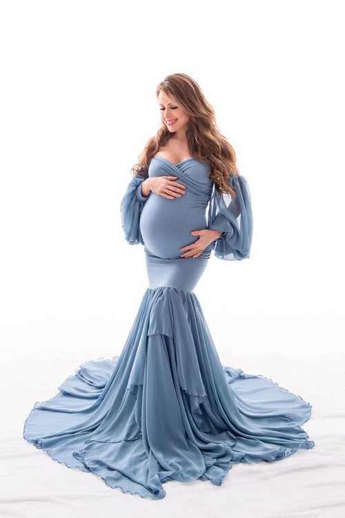 Designarche Teal Blue Maternity Dress