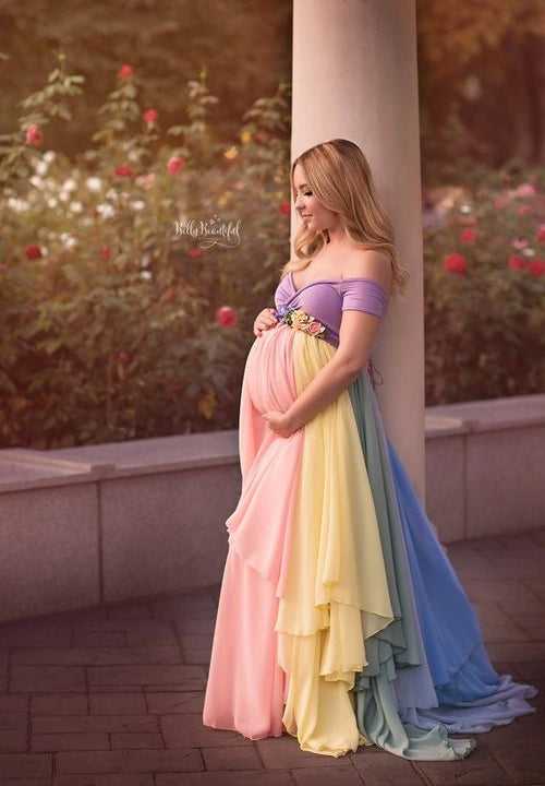 Rent A Georgette rainbow maternity dress