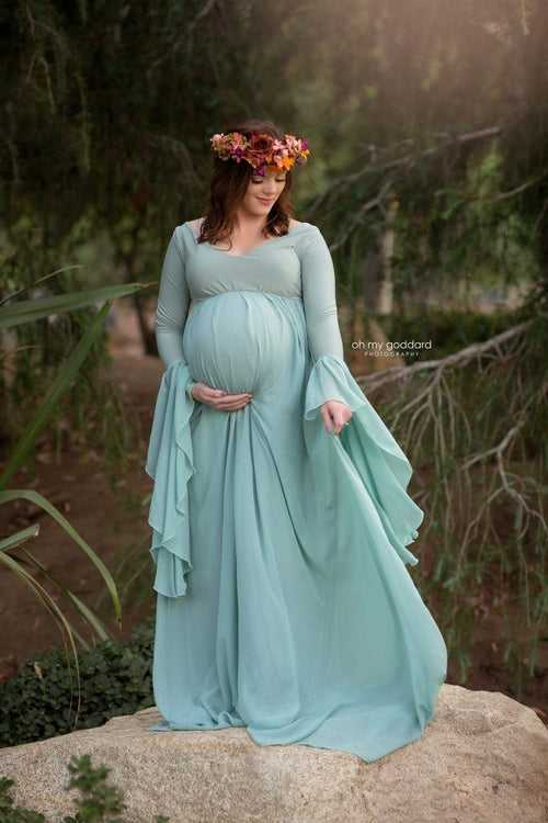 Designarche Sky Blue Maternity Wear and Baby Shower Dress