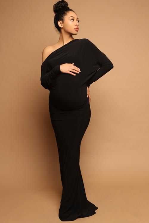 Designarche Black Bodycon Maternity Wear and Baby Shower Dress