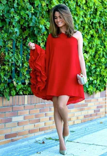 Rosy Red Maternity Designer Dress