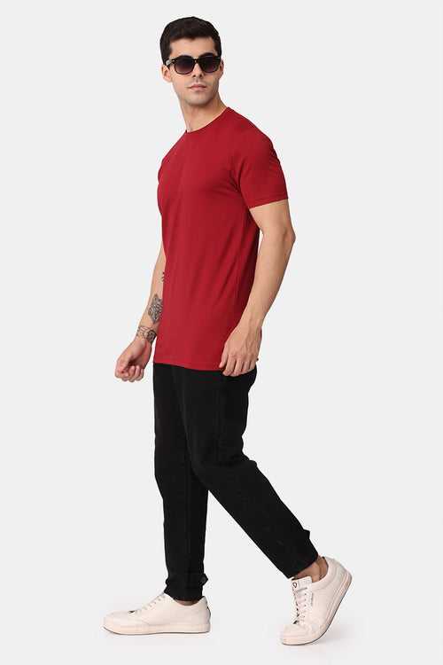Regale Maroon Tencil T-Shirt | Relove