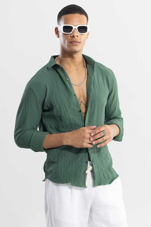 Mash Wrinkle Green Shirt | Relove