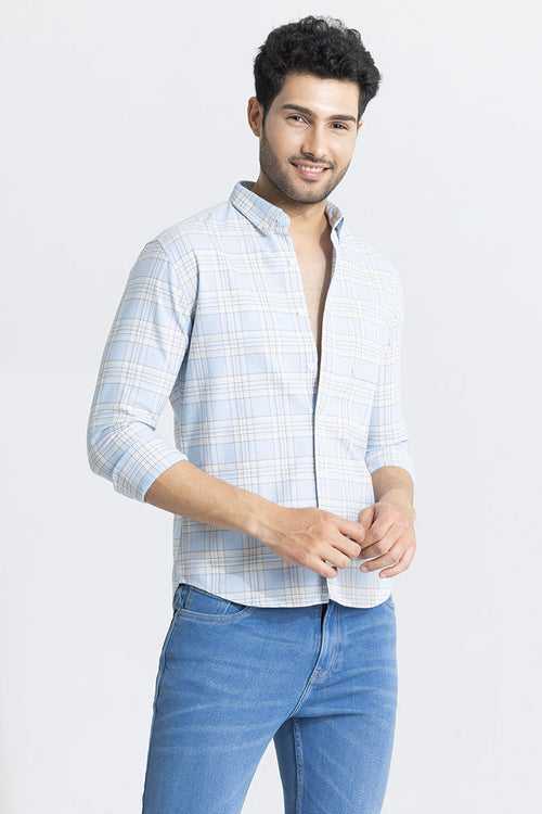 Interlock Plaid Blue Check Shirt | Relove