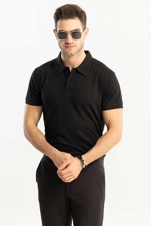 Pixicle Black Polo T-Shirt | Relove