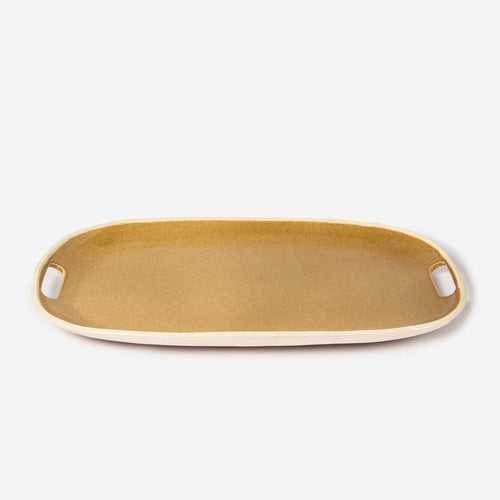 MUSTARD STONEWARE TRAY