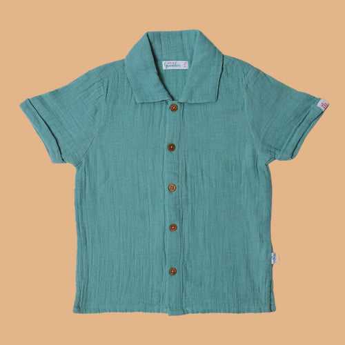 Cotton Collar Shirt for Kids | Sea Weed