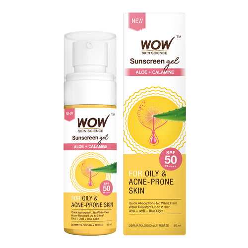 Sunscreen Gel | Aloe & Calamine | Oily & Acne-Prone Skin | SPF 50 PA++++ | UVA & UVB Protection | 50 ml