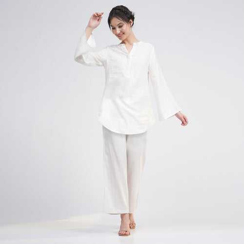 Linen Tencel Co Ord Set for Women | Cream