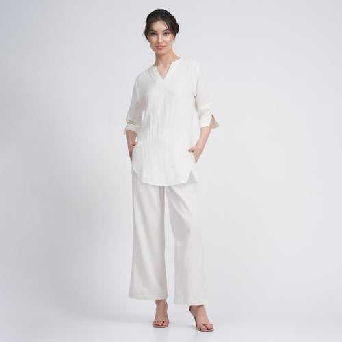 Linen Co Ord Set for Women | Cream