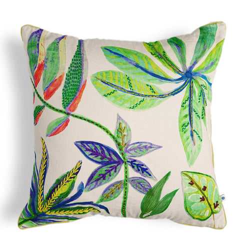 Cotton Cushion Cover | Fresca | Lime Green | 16 x 16 Inches