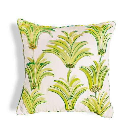 Sprig Cotton Cushion Cover | Lime Green | 20 x 20 Inches