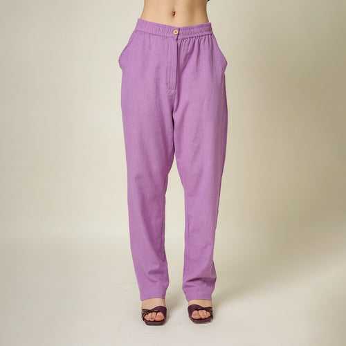 Upcycled Cotton Pants for Women | Purple