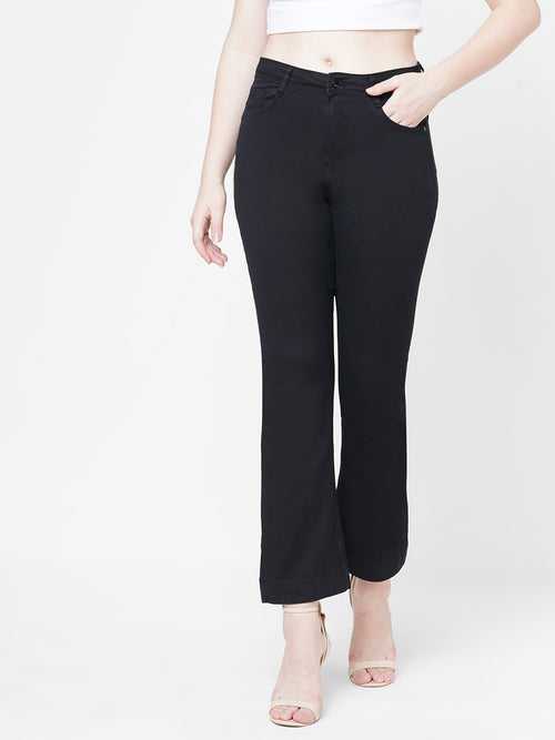 Women High-Rise Mini Flare Jeans