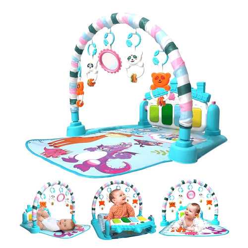 Kidsmate 4 Toyz Musical Baby Play Gym Mat with Music Lights Baby Crawling Mat for Newborn Baby