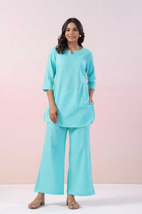 Ocean Solid Cotton Coord Set