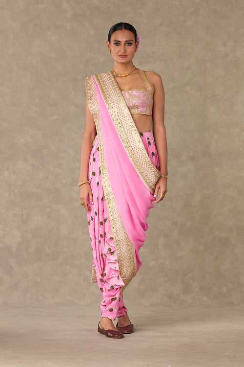 Pink Cotton Candy Dhoti Saree