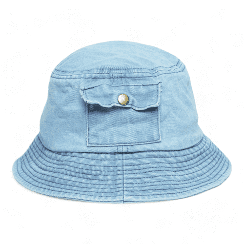 Chokore Denim Pocket-style Bucket Hat (Light Blue)