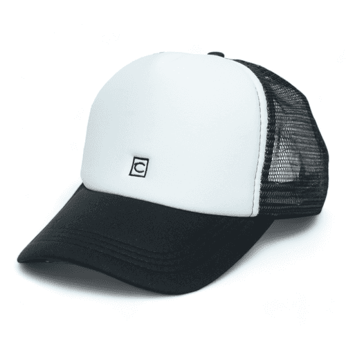Chokore Mesh Baseball Cap with Soft Foam Front (Black & White)