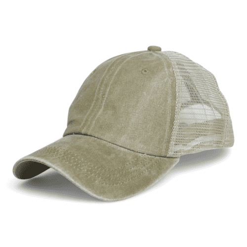 Chokore Denim Baseball Cap with Mesh Detailing (Khaki)