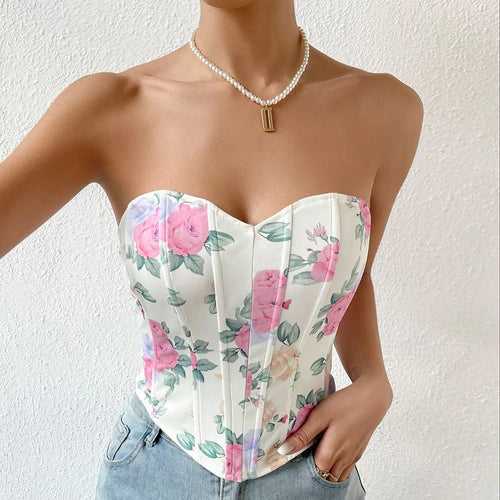 Floral corset top