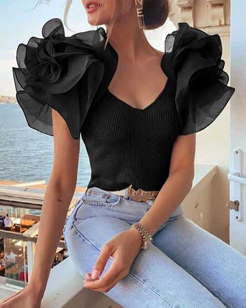 Benico Ruffle Sleeves Top