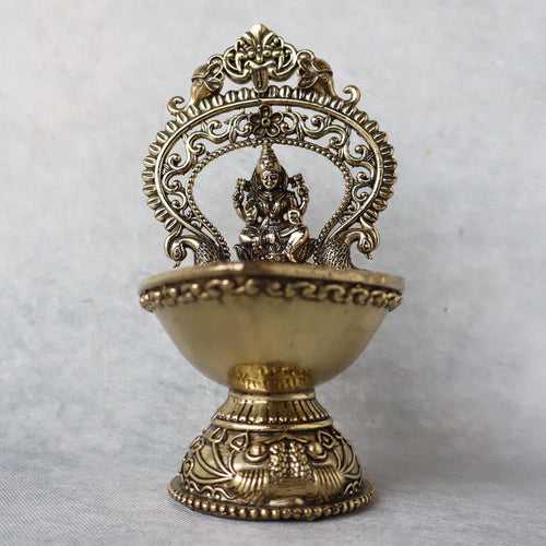 Diya With Lakshmi Motif by Satgurus