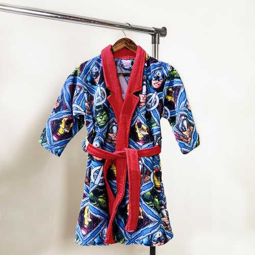 Avengers Printed Cotton Bathrobe for Kids